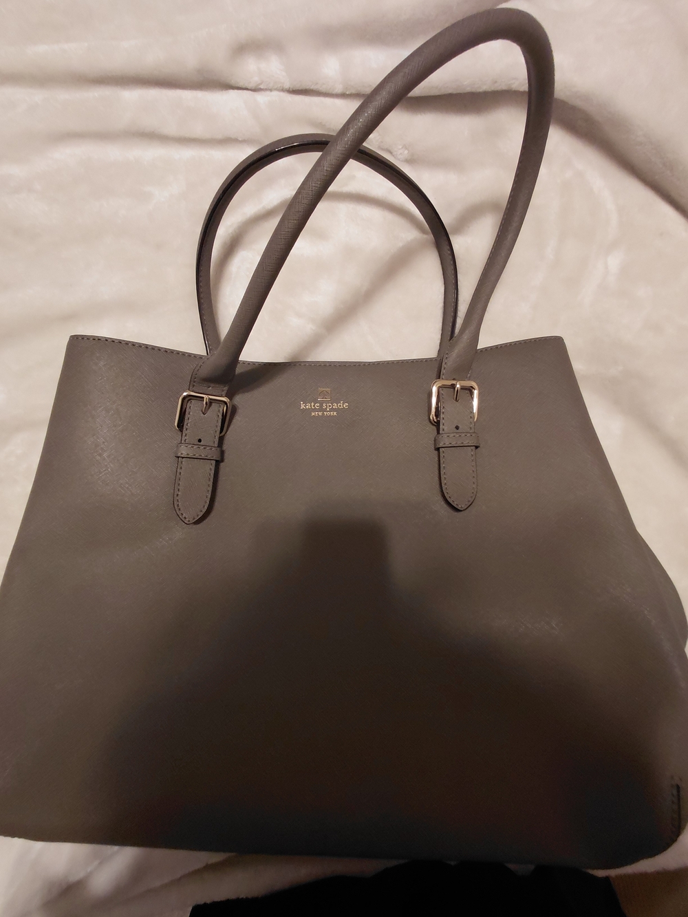Kate Spade Grey Leather Tote Bag